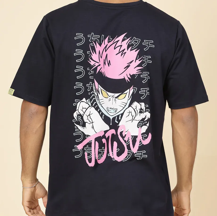 Anime Enchantment Oversized Navy Tee