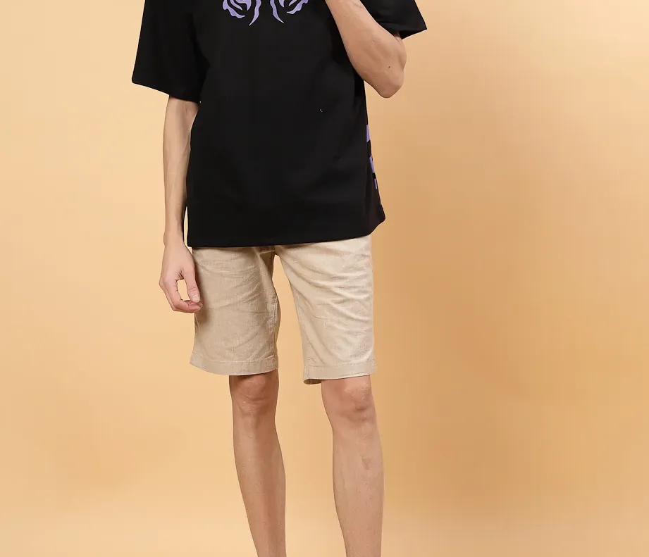 Bold Quirky Prints Men's Oversized Terry Black Tees