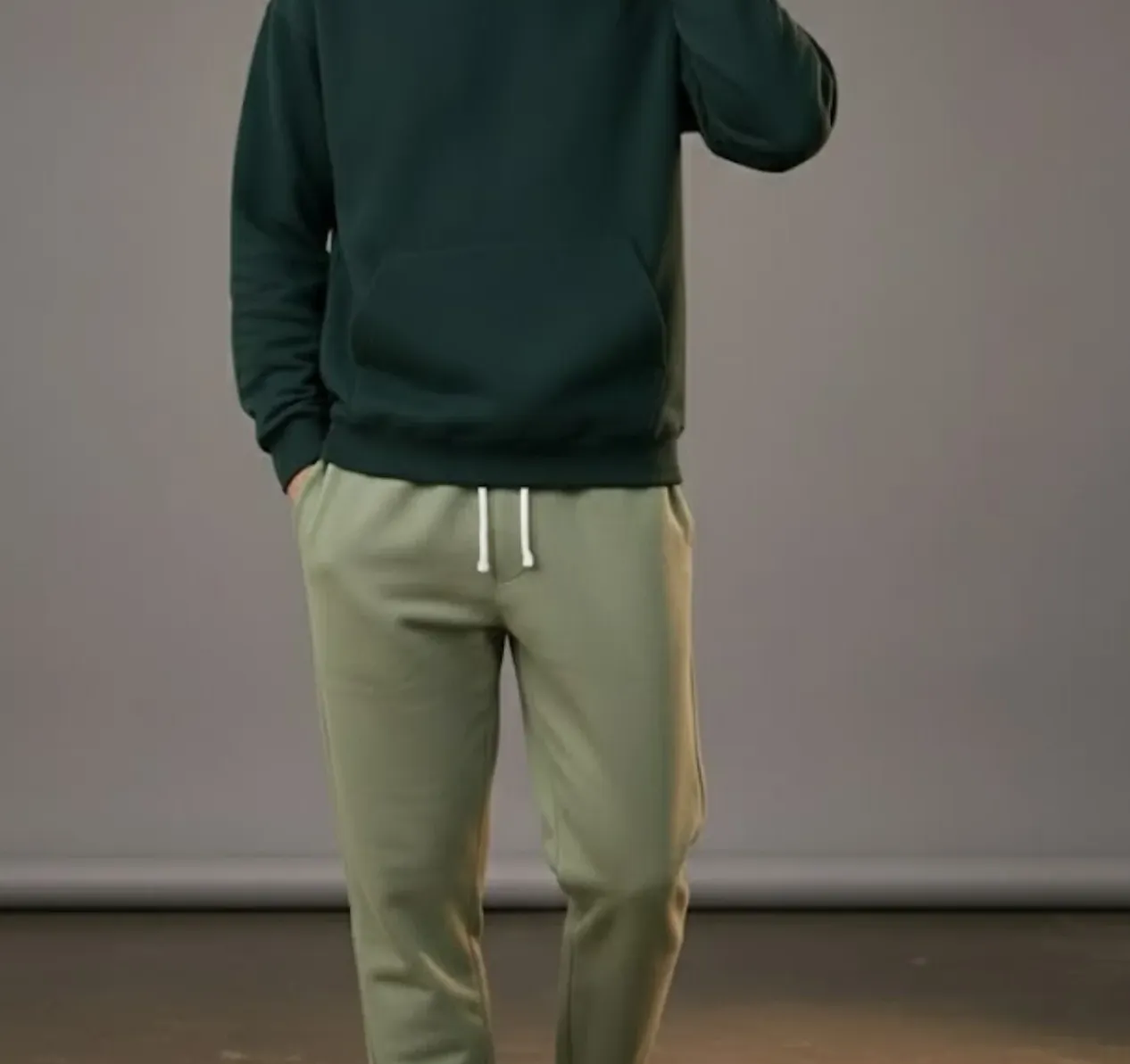Bottle Green Fleece Regular Fit Sweatshirt