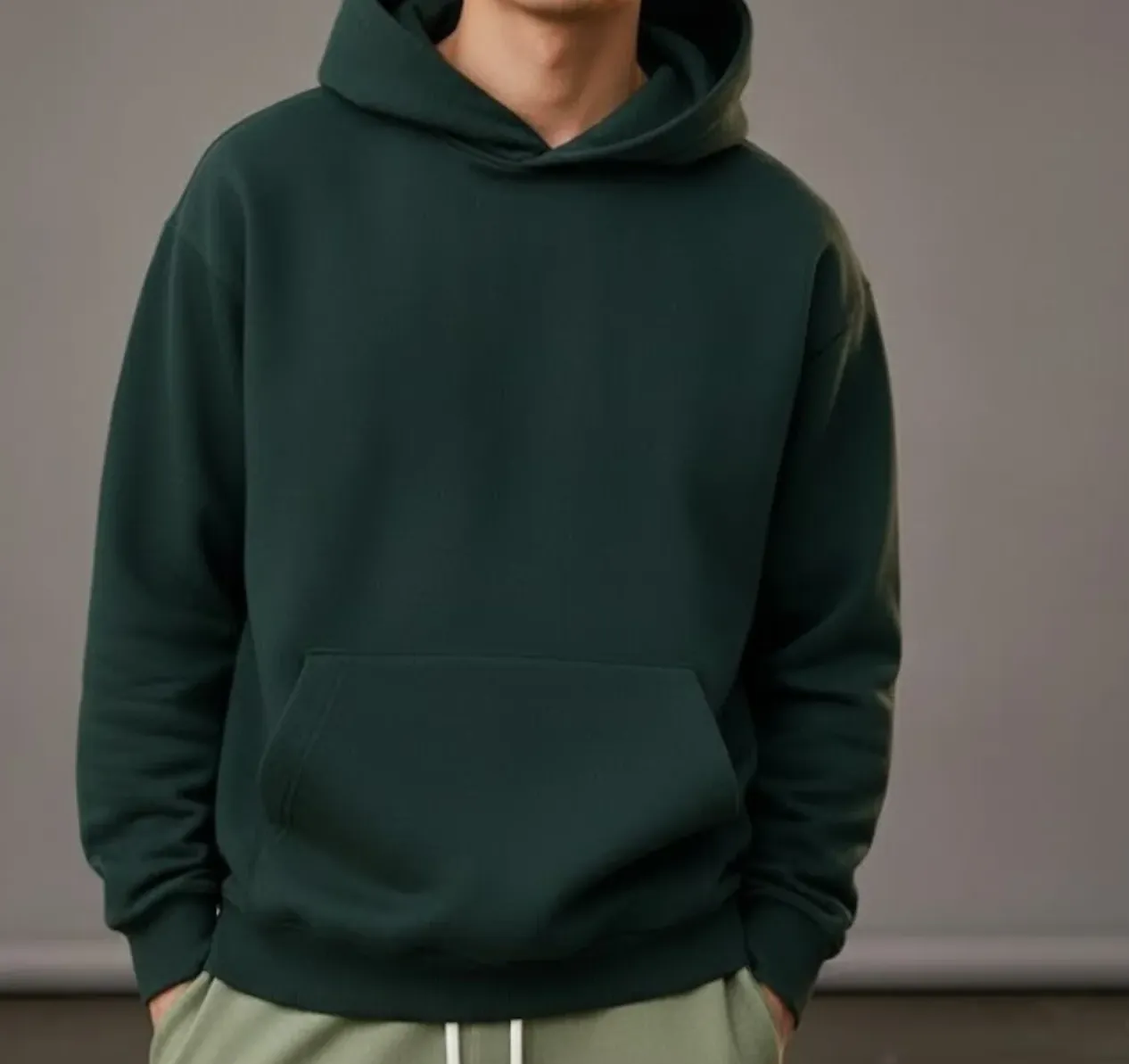 Bottle Green Fleece Regular Fit Sweatshirt