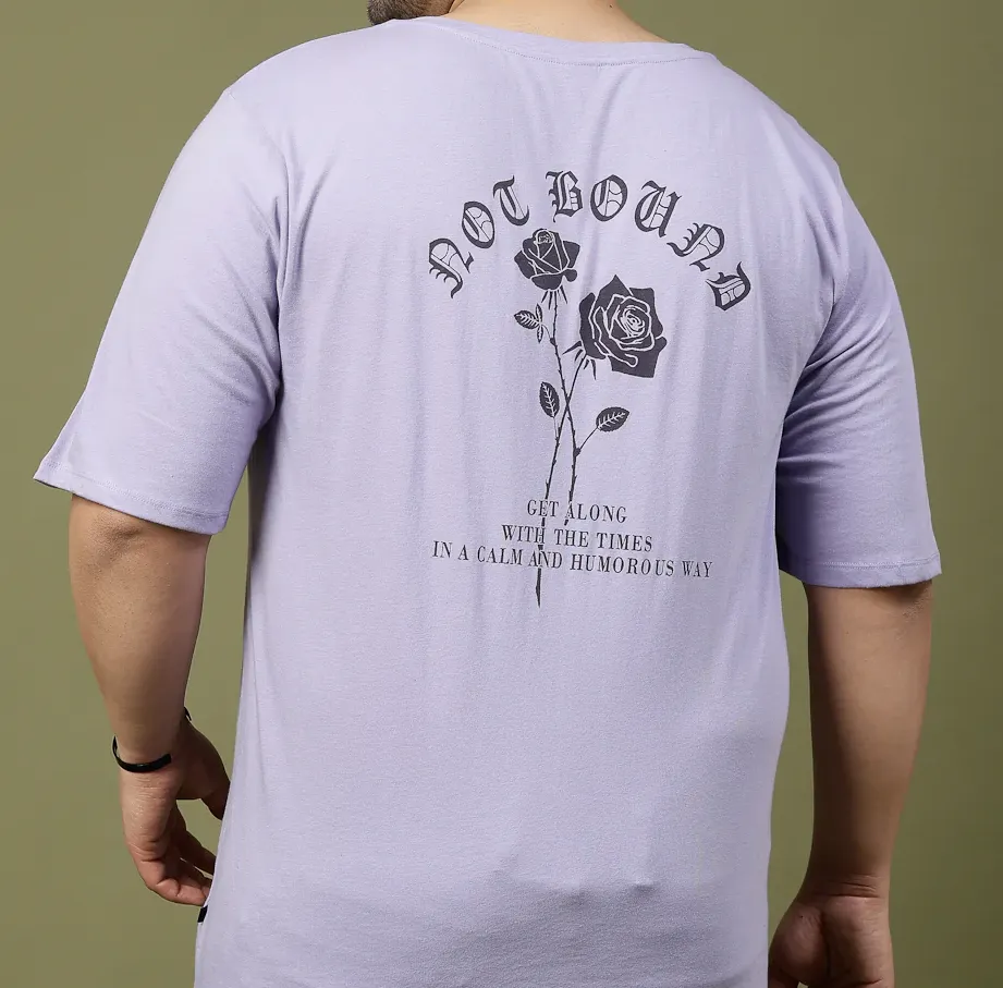 Casual Cool Printed Oversized Jersey Light Purple T-Shirt