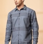 Classic Checkered Cotton Black Shirt