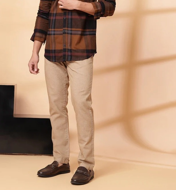 Classic Checkered Cotton Brown Shirt