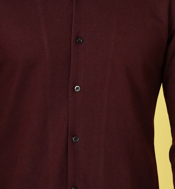 Classic Cuban Collar Terry Wine Shirt