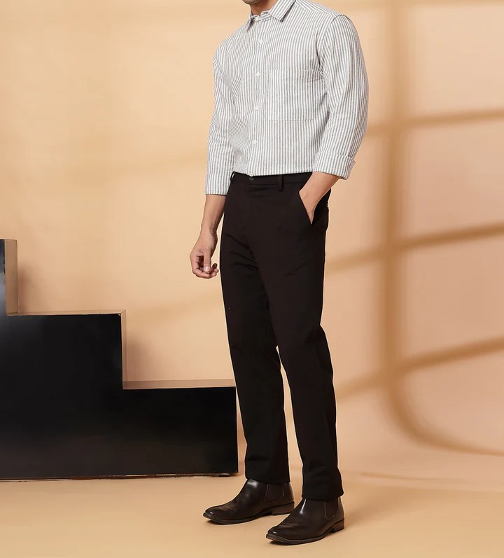 Classic Striped Linen white Shirt