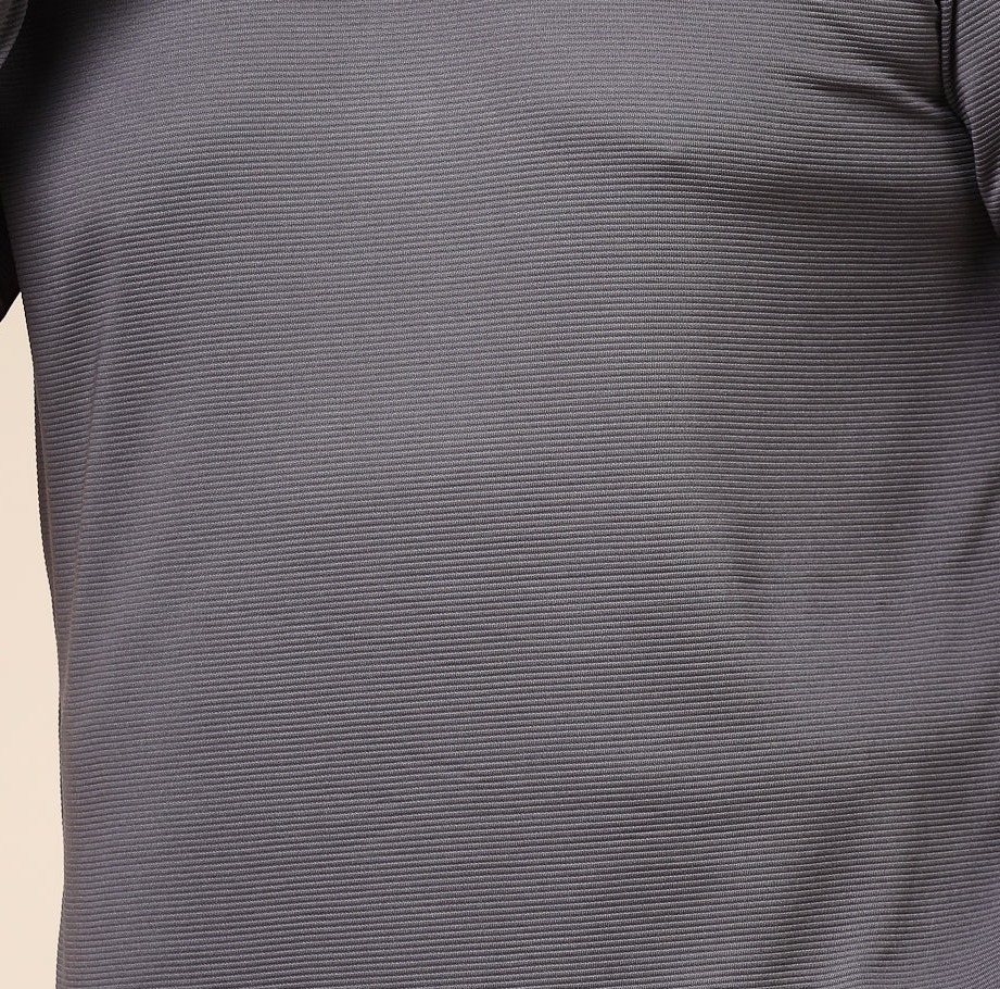 Contrast Stitch Corduroy Charcoal T-Shirt