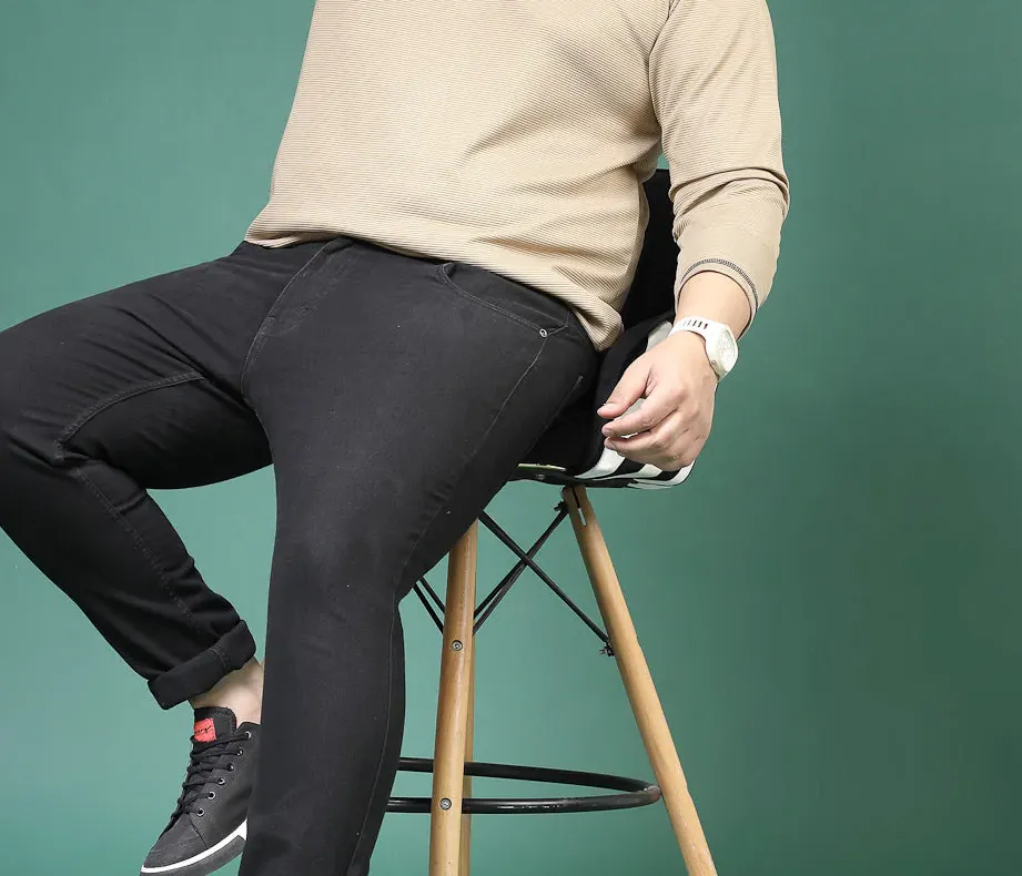 Contrast Stitch Corduroy Cream T-Shirt