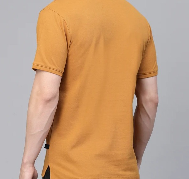 Cotton Solid Half Sleeves Polo Brown T-Shirt