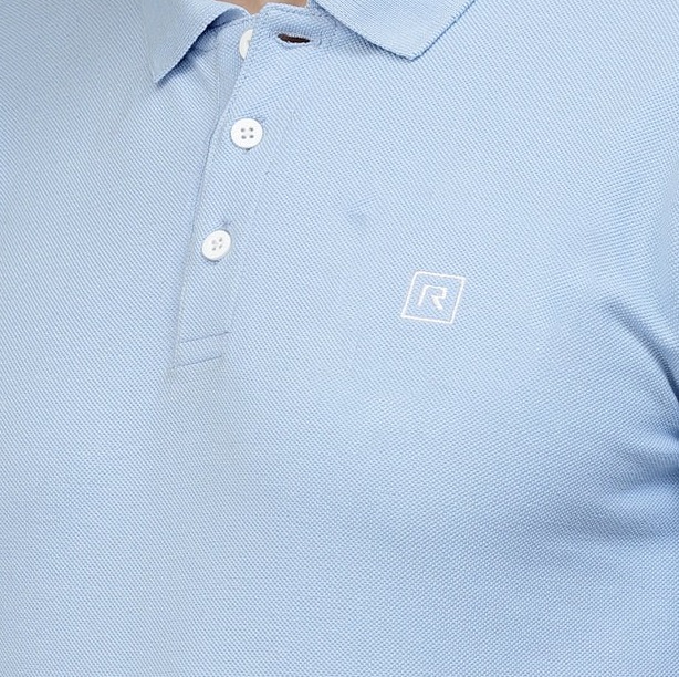 Cotton Solid Half Sleeves Polo Light Blue T-Shirt