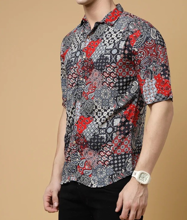 Exotic Hawaiian Shirt With Drop Shoulders Blue