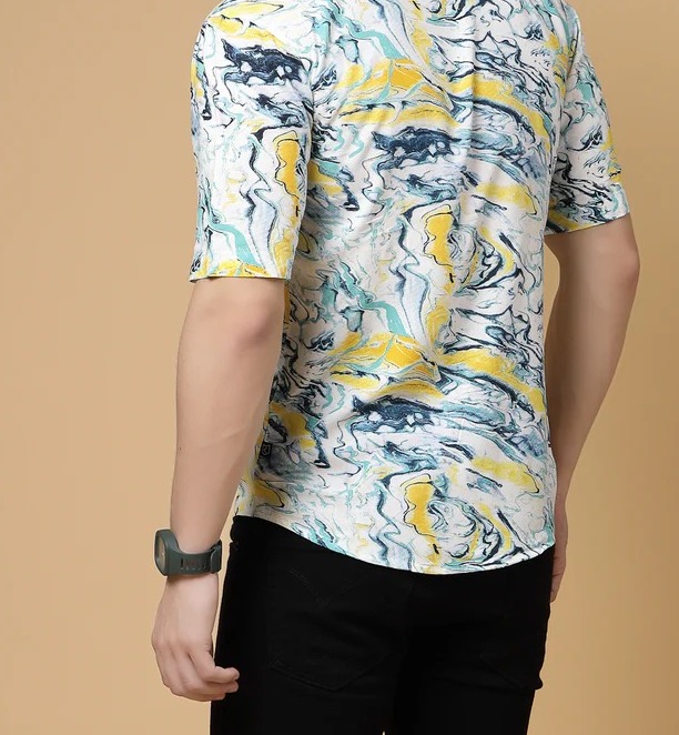 Exotic Hawaiian Shirt With Drop Shoulders Yellow
