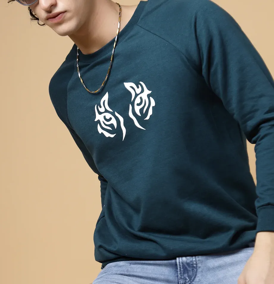 Fierce Oversized Fleece Teal Sweatshirt
