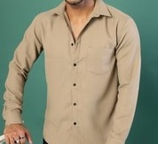 Men's Cotton Linen Cutaway Collar Shirt