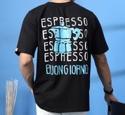 Men Black Typography Oversized T-shirt