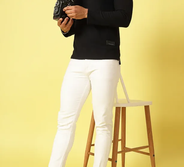 Men’s Essential Turtleneck Jet Black T-Shirt