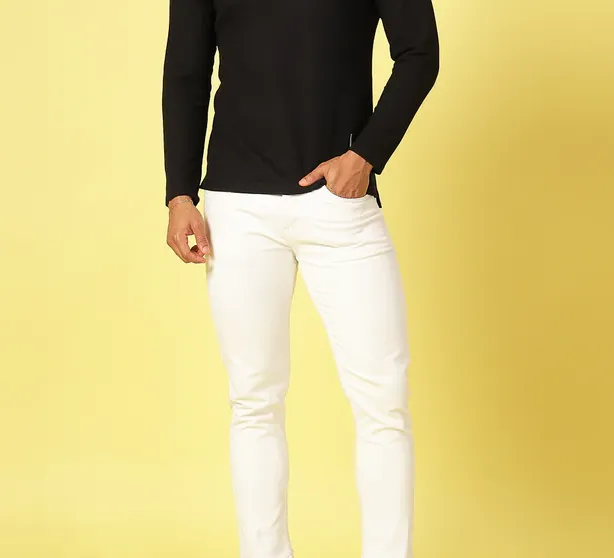 Men’s Essential Turtleneck Jet Black T-Shirt