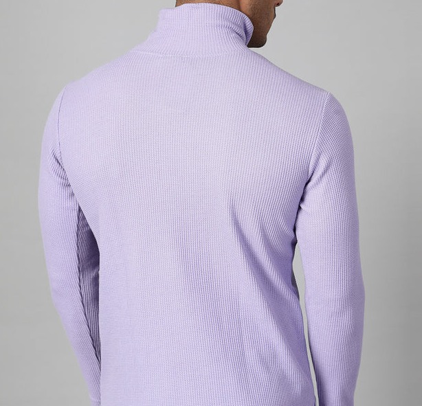 Men’s Essential Turtleneck Light Purple T-Shirt