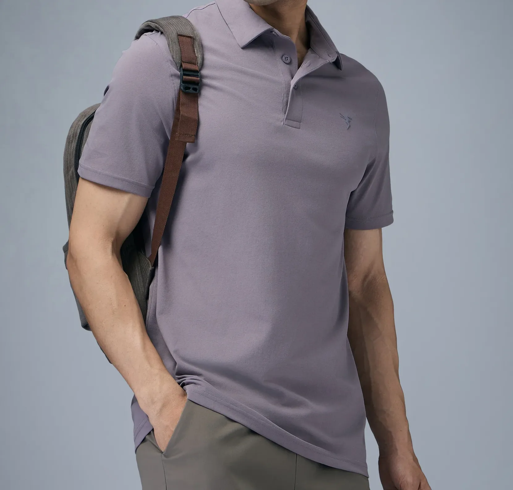 Men Solid Slim Fit Polo Gray Ridge T-shirt