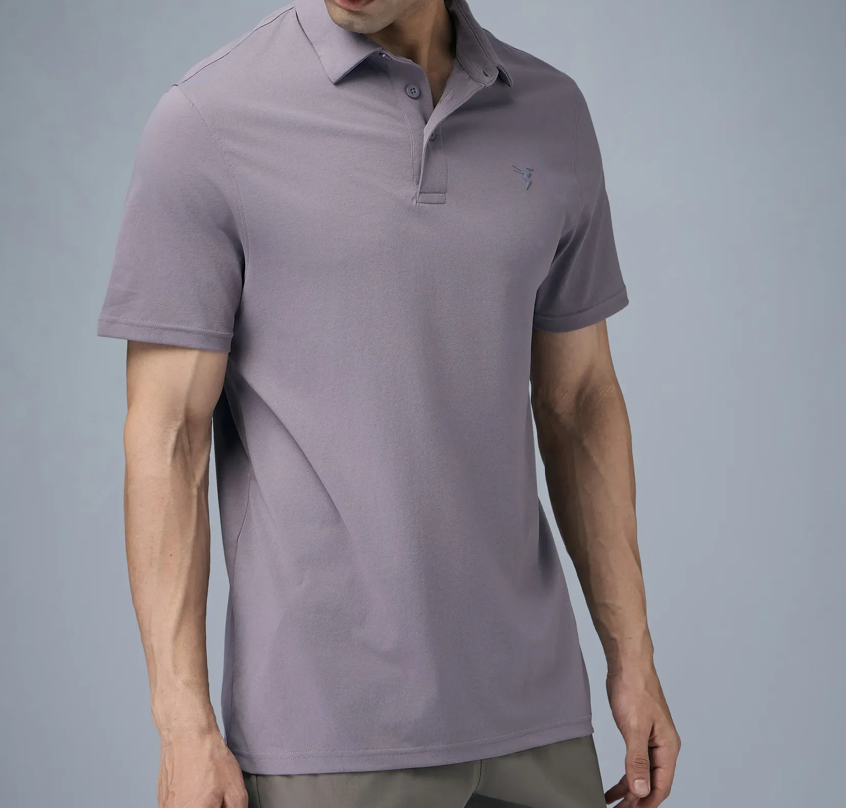Men Solid Slim Fit Polo Gray Ridge T-shirt