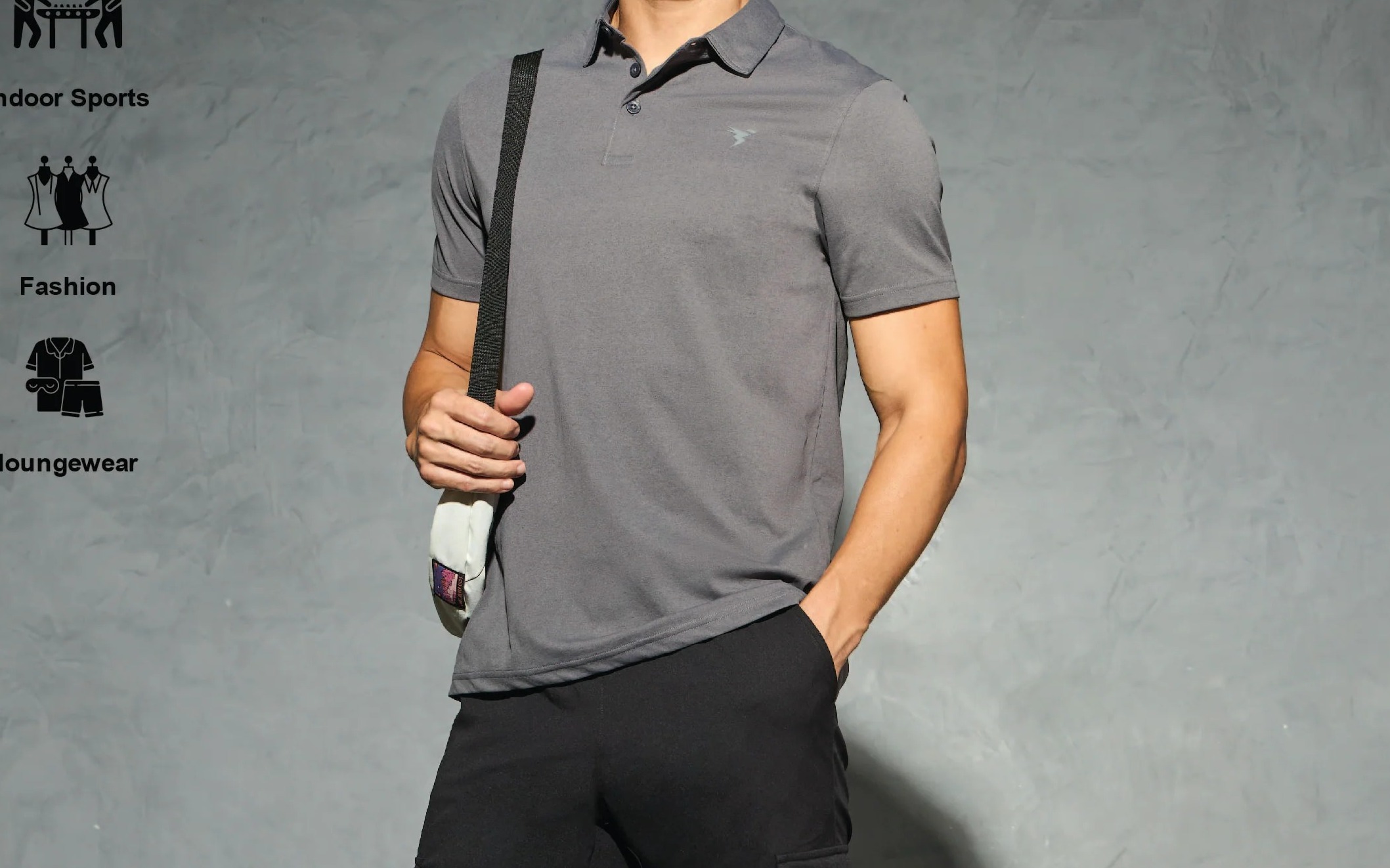 Men Solid Slim Fit Polo Iron Grey T-shirt