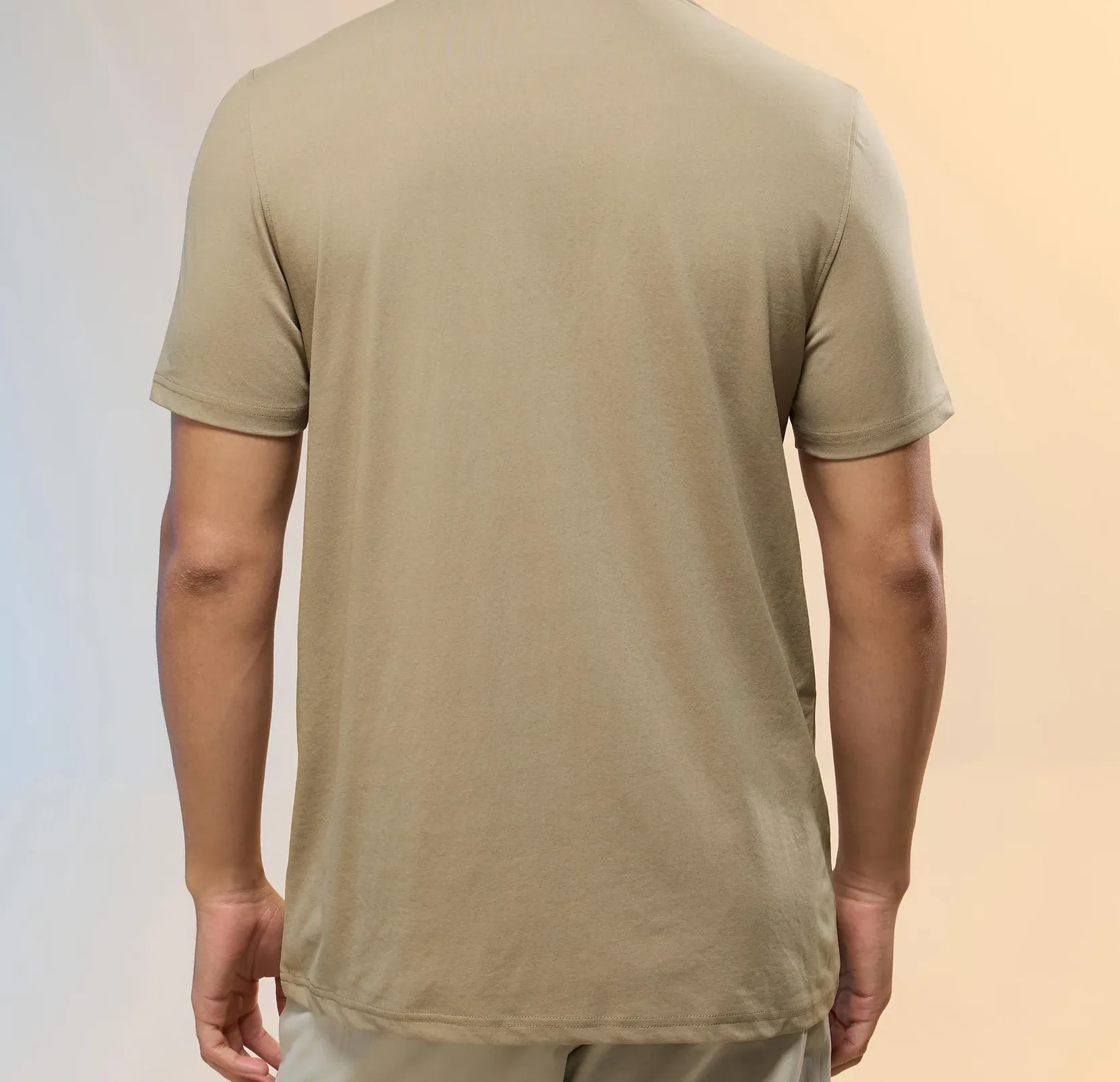 Men Solid Slim Fit Polo Khaki T-shirt