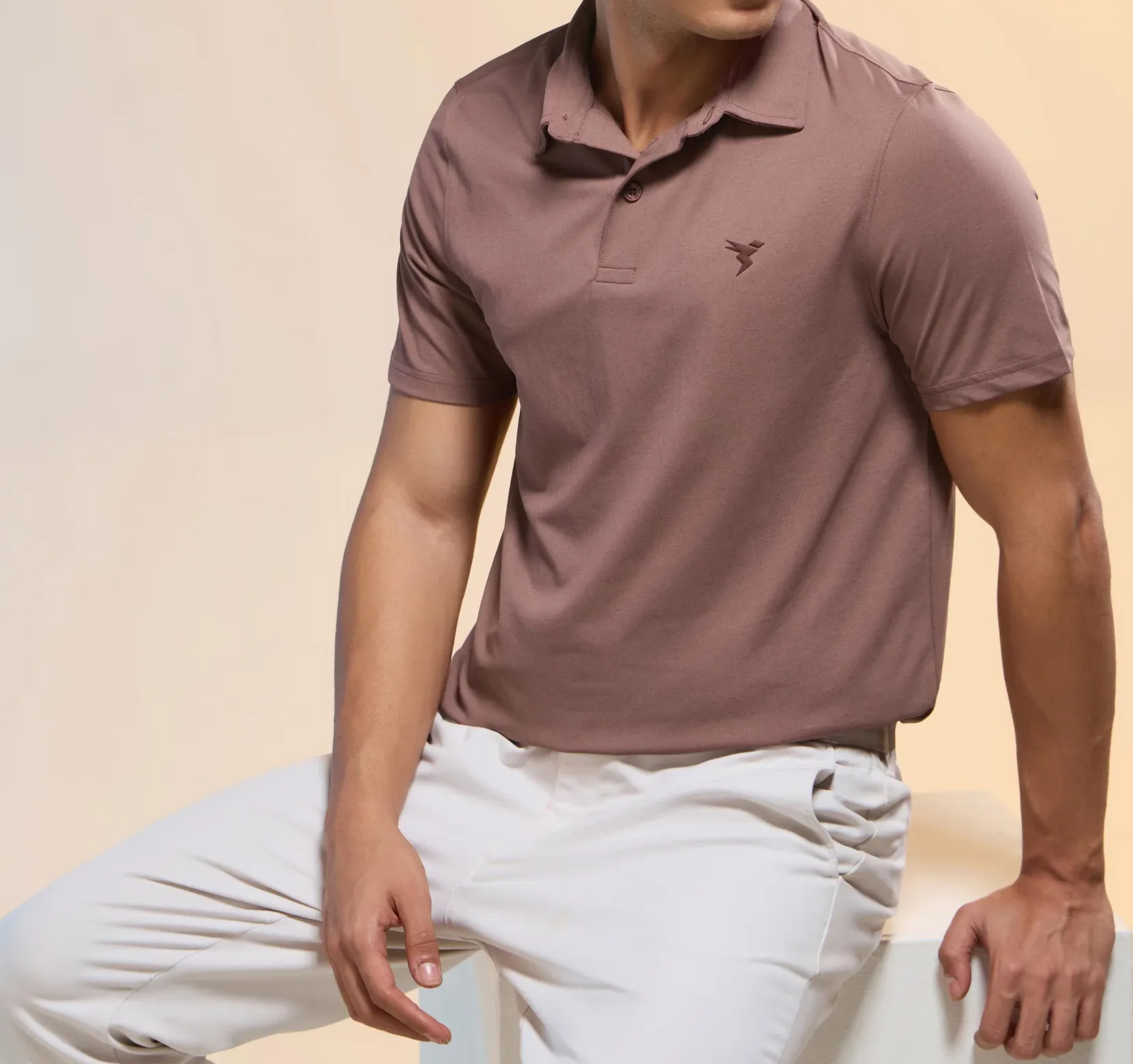 Men Solid Slim Fit Polo Ox Blood Red T-shirt