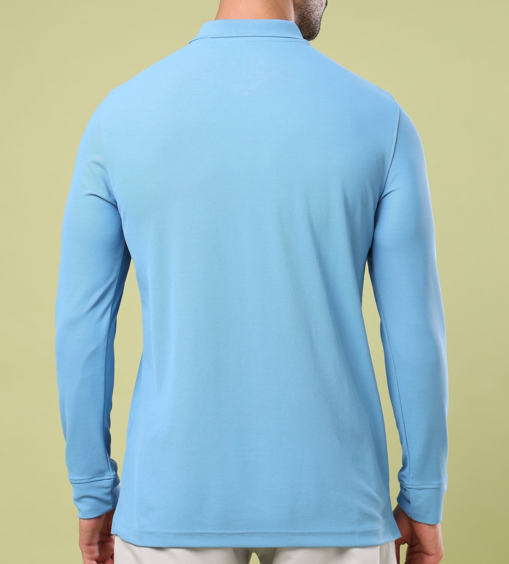 Men Solid Slim Fit Polo Sports Lichen Blue T-shirt