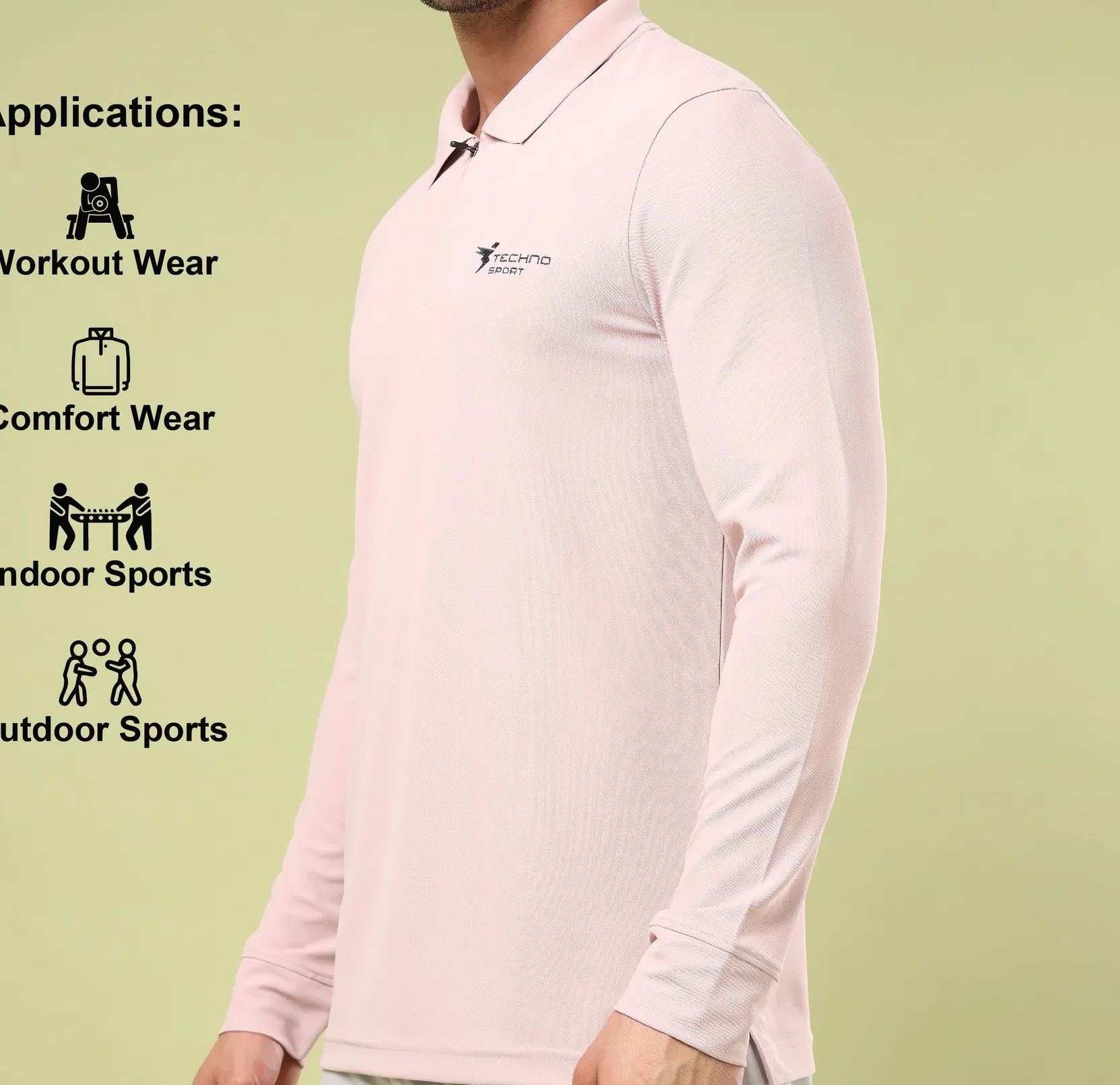 Men Solid Slim Fit Polo Sports Onion T-shirt