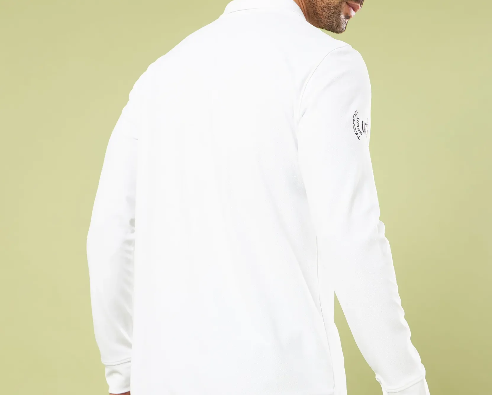 Men Solid Slim Fit Polo Sports White T-shirt