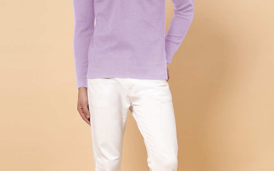 Mens Light Purple Waffle  T-Shirt