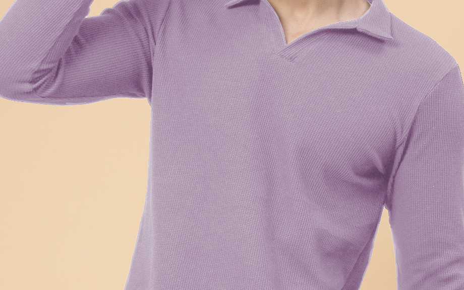 Mens Light Purple Waffle  T-Shirt