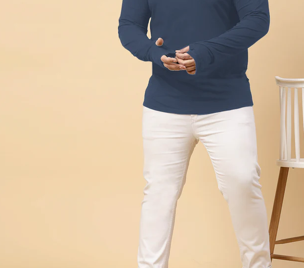 Mens Solid Cotton Jersey Tee