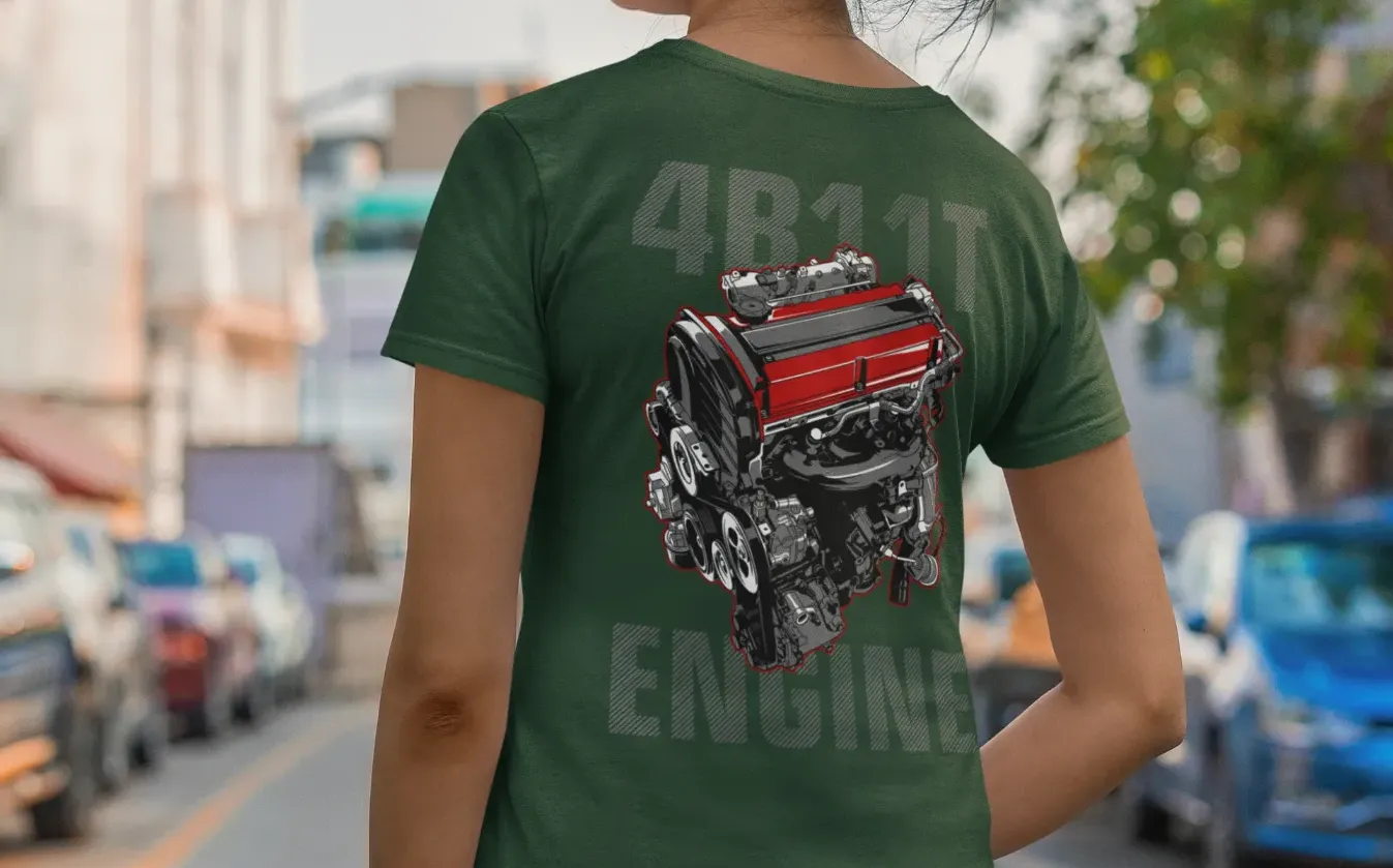 Mitsubishi Lancer Evolution 4B11T Engine T-Shirt