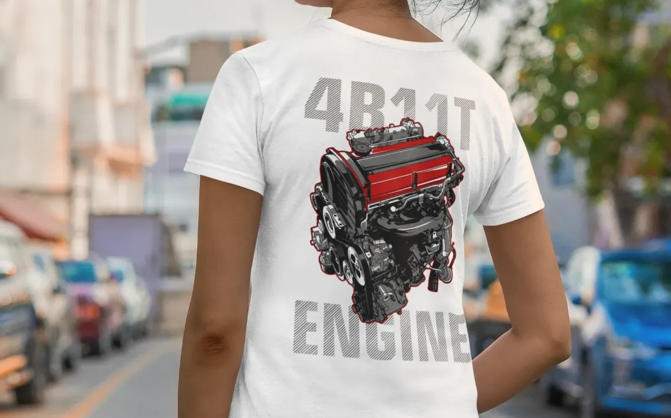Mitsubishi Lancer Evolution 4B11T Engine T-Shirt