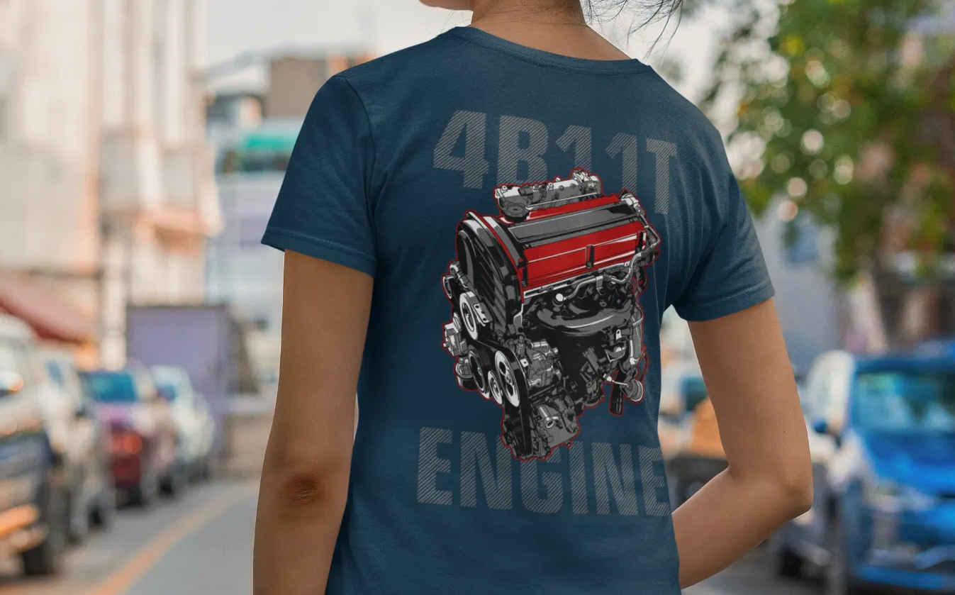 Mitsubishi Lancer Evolution 4B11T Engine T-Shirt