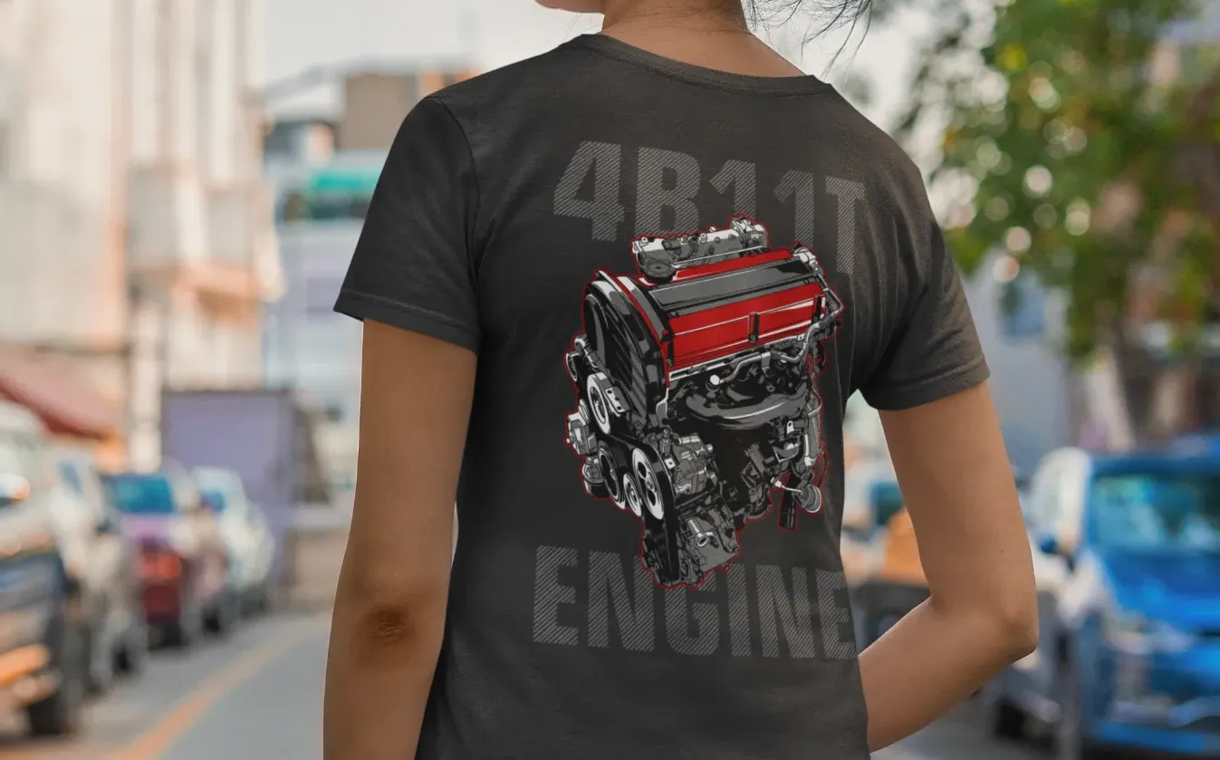 Mitsubishi Lancer Evolution 4B11T Engine T-Shirt