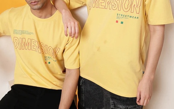 Oversized Graphic Terry Yellow T-Shirt