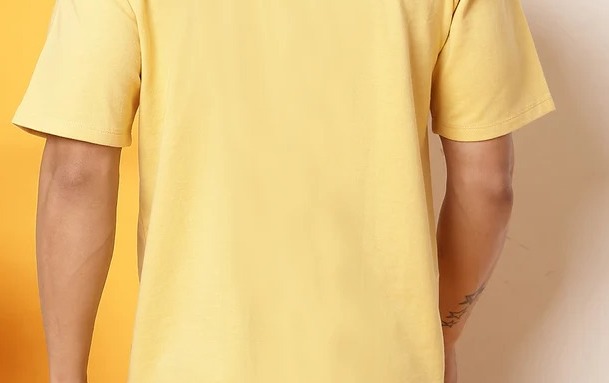 Oversized Graphic Terry Yellow T-Shirt