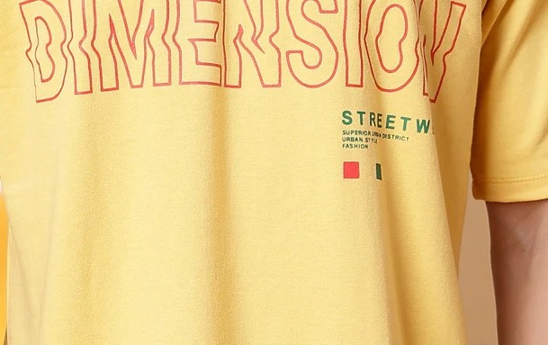 Oversized Graphic Terry Yellow T-Shirt