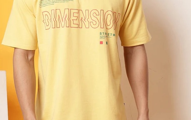 Oversized Graphic Terry Yellow T-Shirt