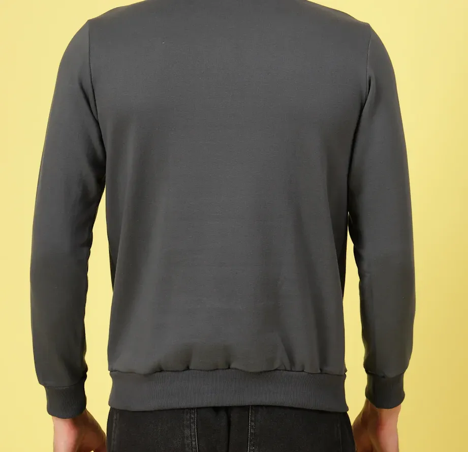 Oversized High Neck Dark Grey Sweatshirt