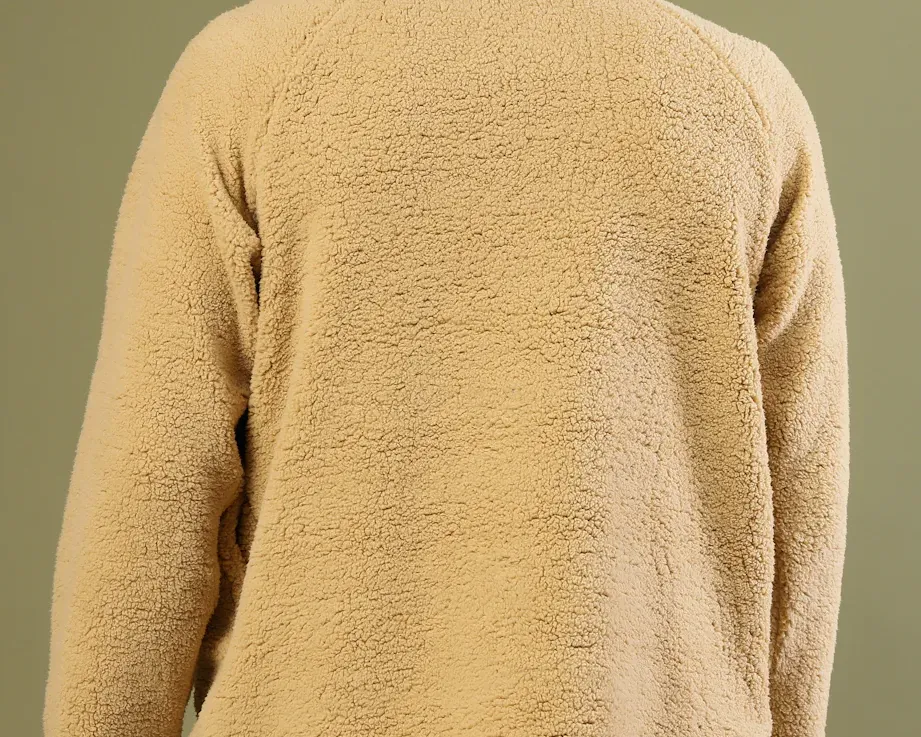 Oversized Sherpa Colorblocked Cream Sweatshirt