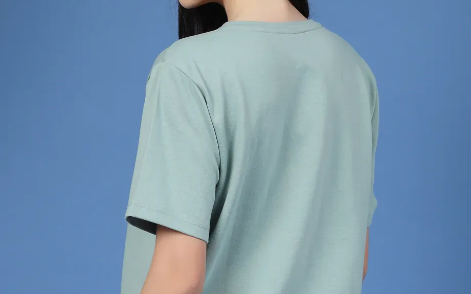 Perrennial Typography Oversized Terry Jade Green T-Shirt