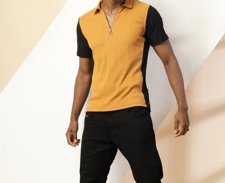 Relaxed Fit Men's Polo Dark Brown T-Shirt