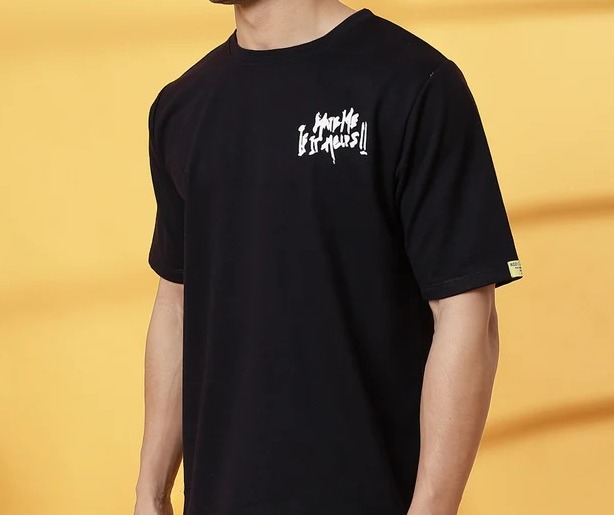 Relaxed Fit Statement Navy T-Shirt