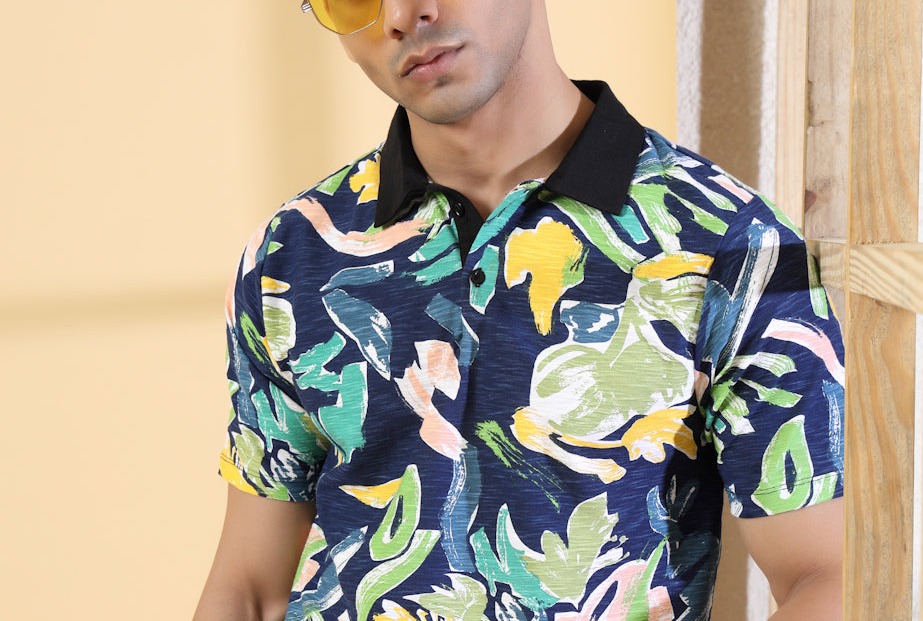 Rigo Men's Printed Polo T-shirt