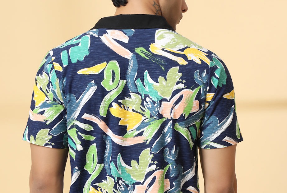 Rigo Men's Printed Polo T-shirt