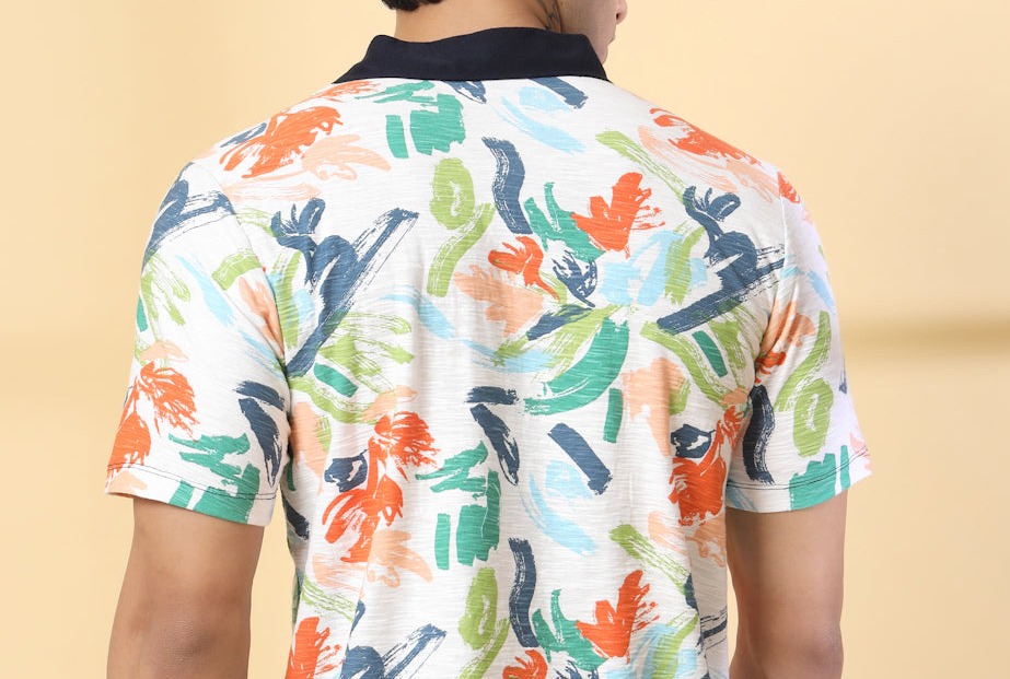 Rigo Men's Printed Polo T-shirt