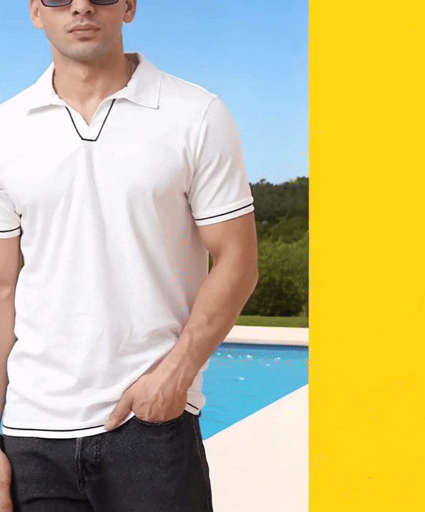 Rigo Men's Solid Polo T-shirt With Contrast Piping