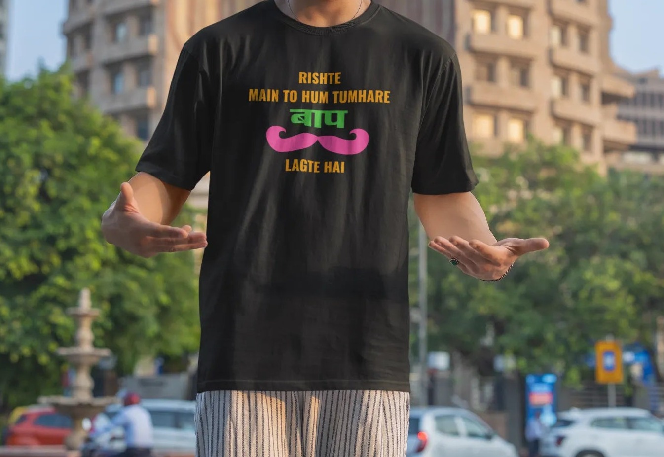 Rishte main to hum tumhare baap lagte hai Oversized T-Shirt